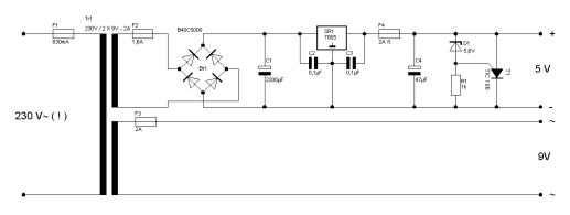 Schaltplan des Power-Netzteils